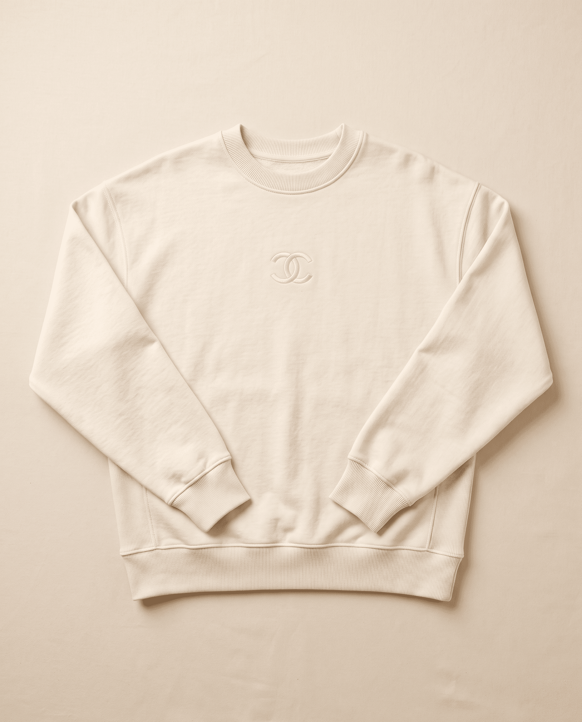TC Monogram Crewneck in Bone