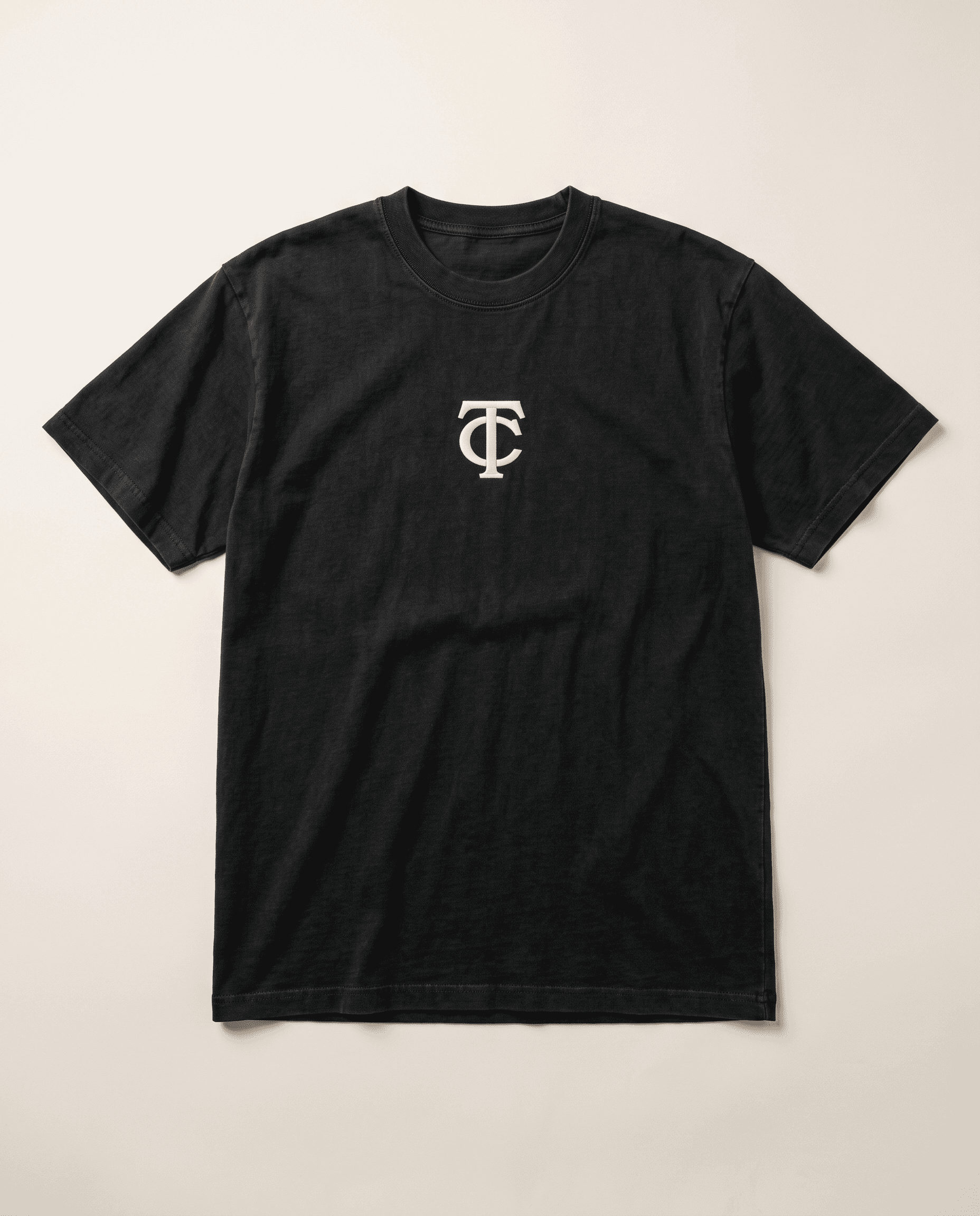 TC Monogram Tee in Washed Black